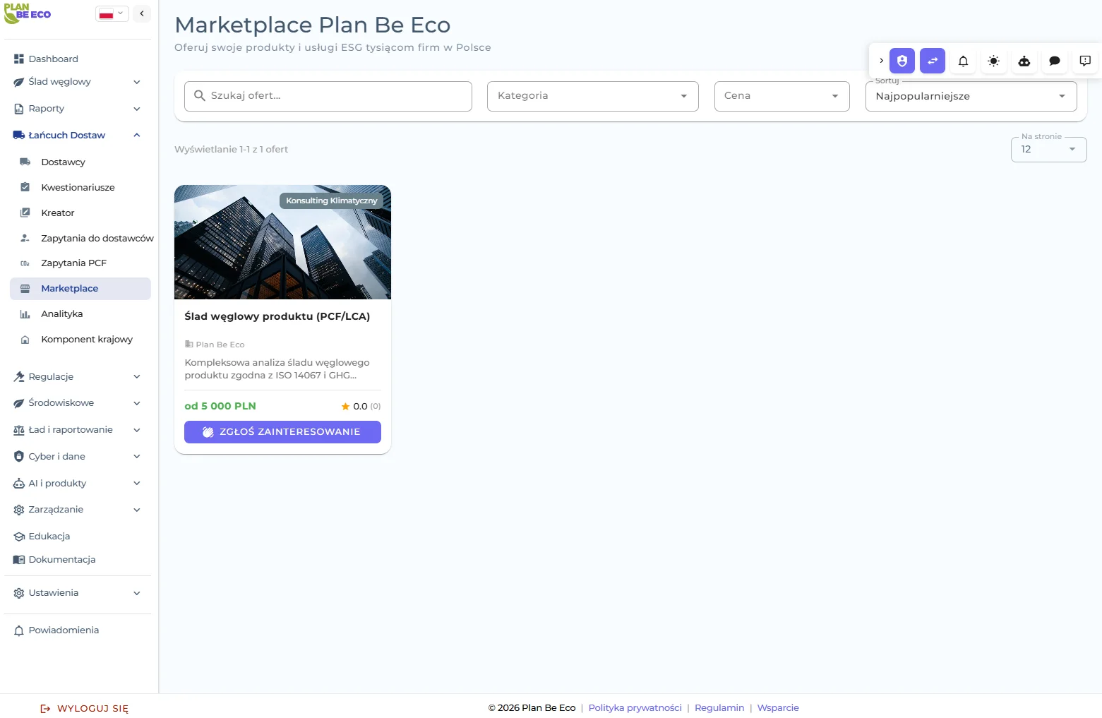 Marketplace of decarbonization solutions