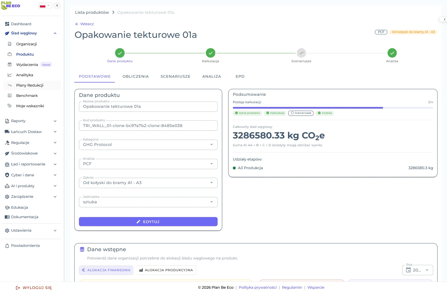 Product carbon footprint (PCF / LCA)